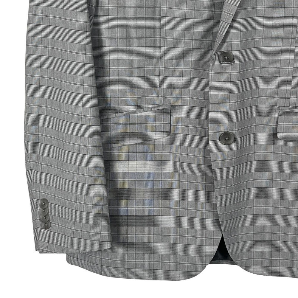 Reaction‎ Kenneth Cole Gray Techni Cole Modern Fit Windowpane Sport Coat 40L - Picture 10 of 16